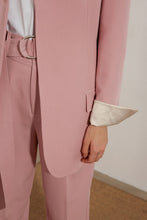 Load image into Gallery viewer, Belted Wide Shoulder Blazer