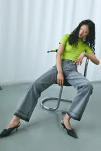 Load image into Gallery viewer, Cut-Out Wide-Leg Jeans