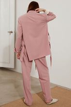 Load image into Gallery viewer, Belted Wide Shoulder Blazer
