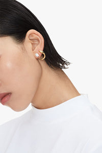 Crystal Stud Hoop Earrings