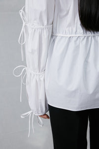 Pleated Bow Ties Shirt