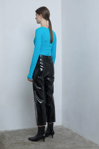 Crop Faux Leather Pants