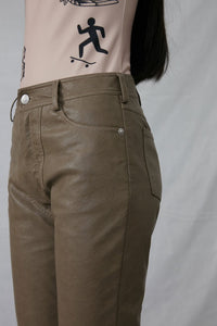 Faux Leather Slim Pants
