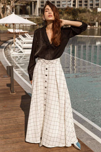 Button Front Skirt