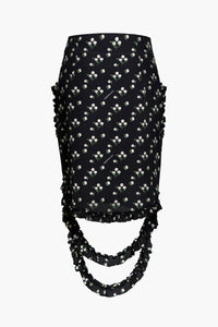 Daisy Print Silk Skirt