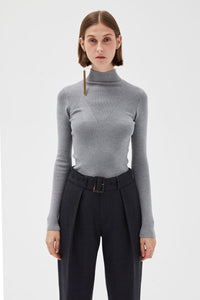 Ribbed High-Neck Shirt