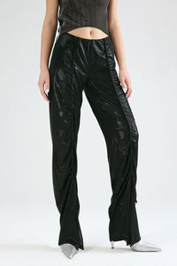 Textured Bell Bottom Pants