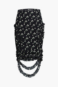 Daisy Print Silk Skirt