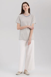Striped Linen Cotton T-Shirt