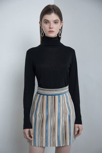 Striped Velvet Skirt