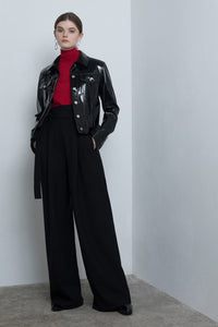 Belted Wide-Leg Pants