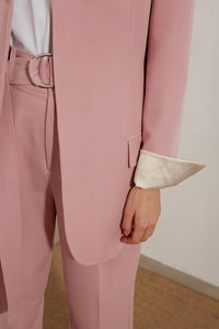 Belted Wide Shoulder Blazer