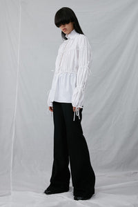 Pleated Bow Ties Shirt