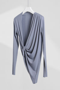 Open Back Pleated Shirt