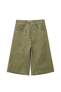 Faux Leather Knee Shorts
