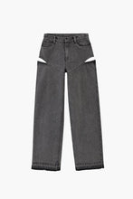Load image into Gallery viewer, Cut-Out Wide-Leg Jeans
