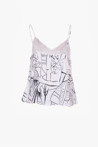 V Neck Printed Blouse
