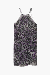 Asymmetrical Leopard Print Halter Top