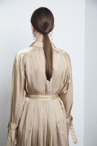 Pleated Back Trench Coat