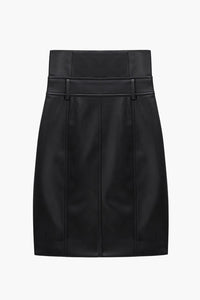 High-Rise Faux Leather Skirt