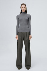 Ribbed High-Neck Shirt