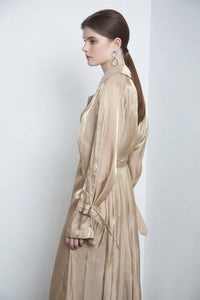 Pleated Back Trench Coat