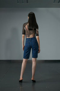 Stretch Knit Mesh T-Shirt
