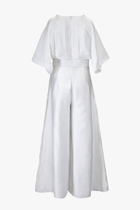 V-Neck Crop Sleeve Jumpsuit