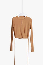 Load image into Gallery viewer, Long-Sleeve Crop Wrap Shirt
