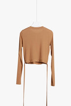 Load image into Gallery viewer, Long-Sleeve Crop Wrap Shirt

